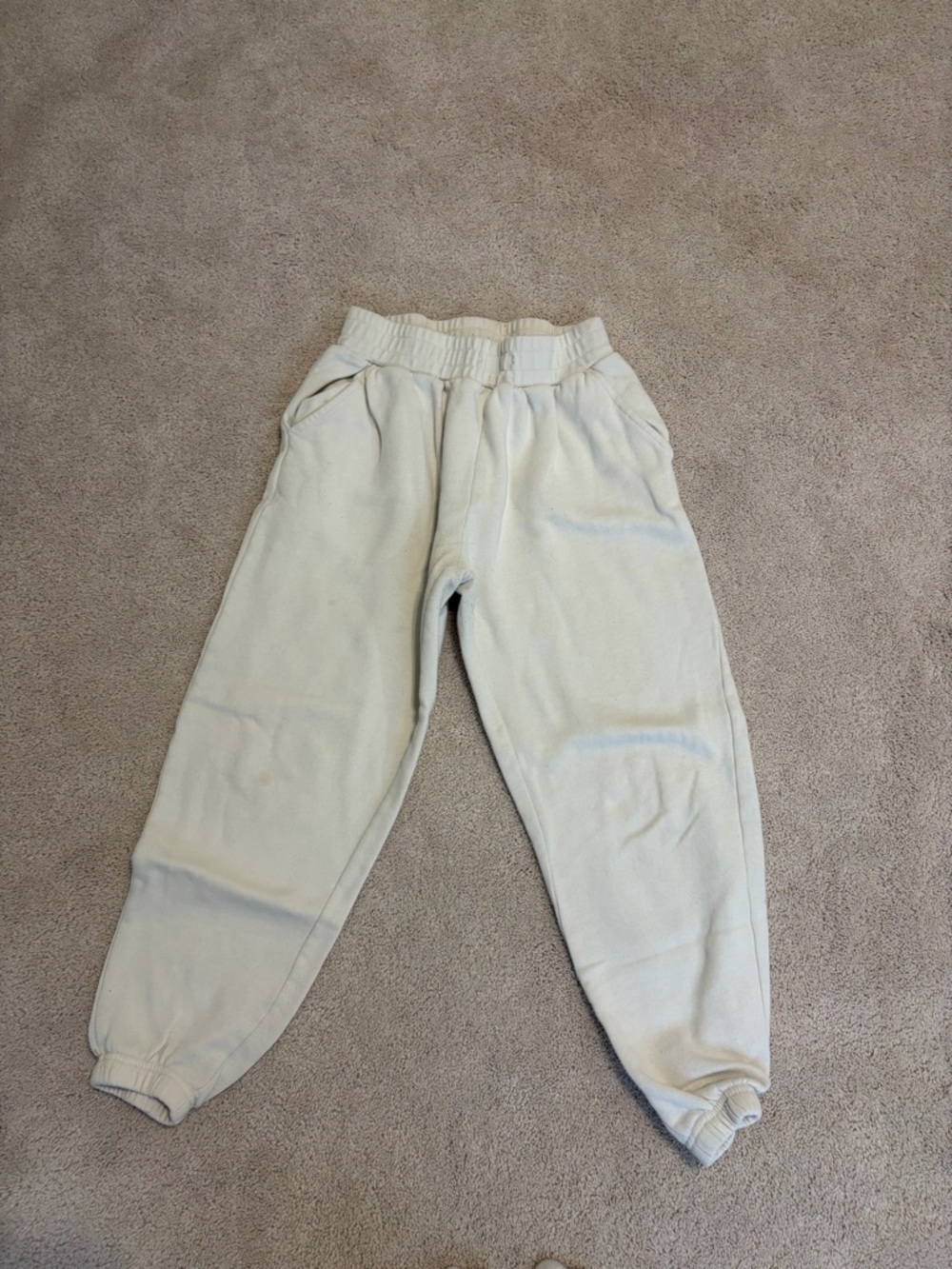 Forever 21 Kids Cream Joggers with Elastic Cuffs